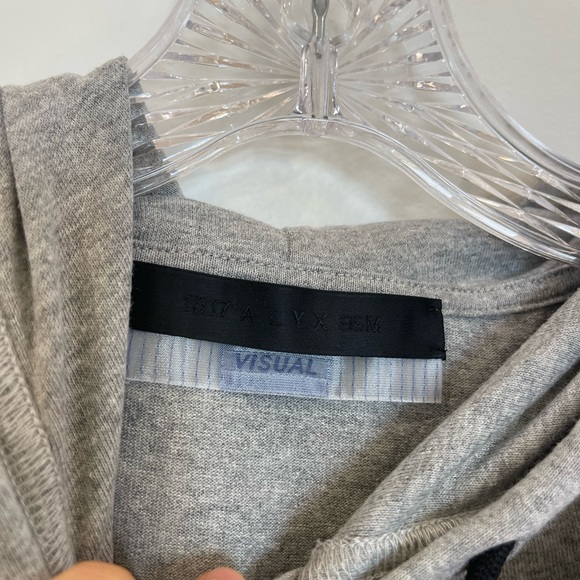 NWT 1017 Alyx 9SM grey lightweight sweatshirt cotton melange blend jersey hoodie - Picture 4 of 15
